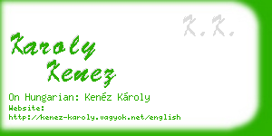 karoly kenez business card