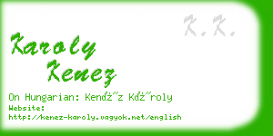 karoly kenez business card